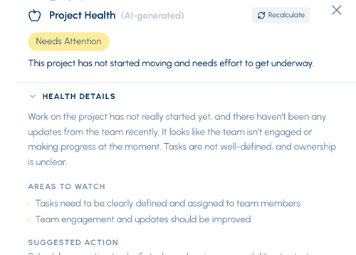 Project health overview
