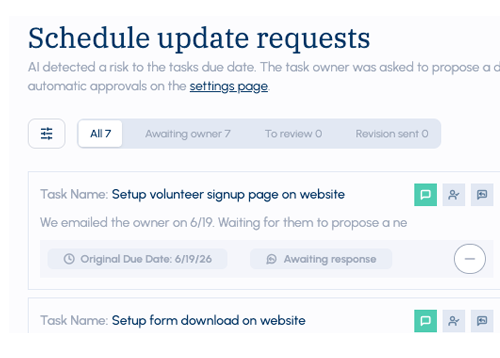 Schedule recovery